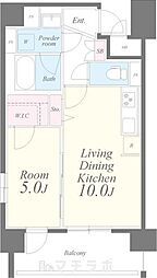 クリスタル丸の内 1階1LDKの間取り
