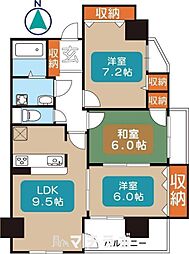 サムティイースト白壁 3階3LDKの間取り