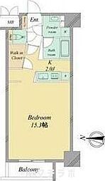 グラヴィス鶴舞 4階ワンルームの間取り