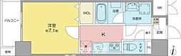 ロイヤルアンコール 10階1Kの間取り