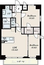 プラチナム 9階2LDKの間取り