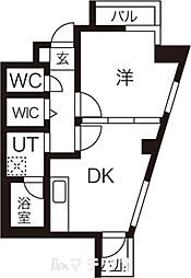 ハイリスベーネ池下 1階1DKの間取り