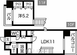 NEO JAPANESQUE 出来町 10階1LDKの間取り