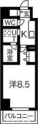 リシュドール名駅南 6階1Kの間取り