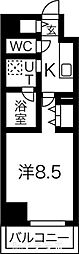 リシュドール名駅南 7階1Kの間取り