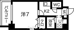 SH丸の内 4階1Kの間取り