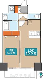 プレサンス丸の内レジデンスIII 11階1LDKの間取り
