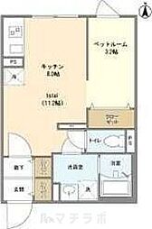 GVIVRE東別院 3階ワンルームの間取り