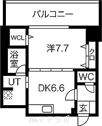 さくらHills NISHIKI Platinum Residence 12階1LDKの間取り