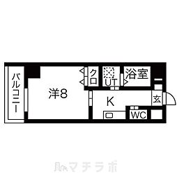 BERG IZUMI(ベルグイズミ) 5階1Kの間取り