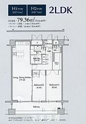 グラン・アベニュー 名駅 13階2LDKの間取り