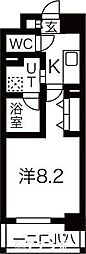 エルスタンザ千代田 6階1Kの間取り