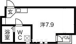 フォルテ桜山 2階ワンルームの間取り