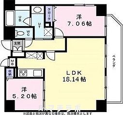 KDX泉レジデンス 9階2LDKの間取り