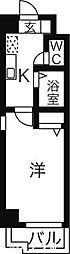 ジョバネ藤原 5階1Kの間取り