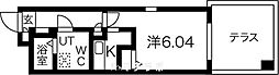 リアライズ名城公園 1階1Kの間取り