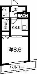 ル・シャンパーニュ 2階1Kの間取り