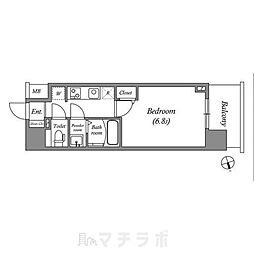 アドバンス名古屋ブランシュ 3階1Kの間取り