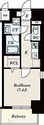 ルディアマン 7階1Kの間取り