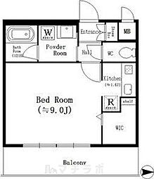 ルーエ金山 2階ワンルームの間取り