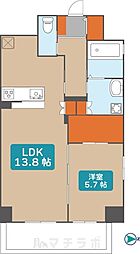 コートアクシスyoinn 9階1LDKの間取り