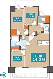 プレサンス名駅南ブリエ 5階3LDKの間取り
