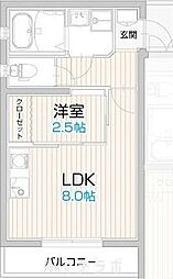 アルビレオ 3階1LDKの間取り