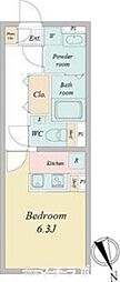 LUORE城西 ワンルームの間取図画像