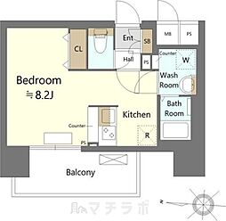 SHOKEN Residence名古屋太閤通 5階1Kの間取り