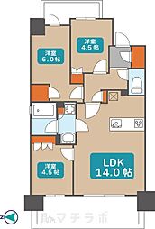 プレサンス名駅南ブリエ 11階3LDKの間取り