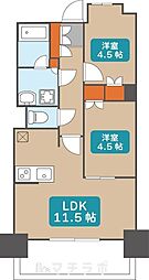 プレサンス名駅南ブリエ 8階2LDKの間取り