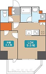 プレサンス丸の内サージュ 11階1LDKの間取り