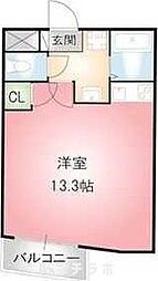 THUマンション 3階ワンルームの間取り