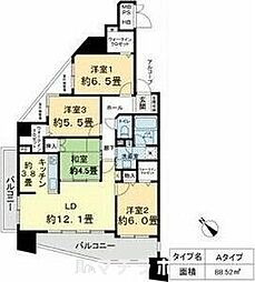 ベレーサ鶴舞公園 8階4LDKの間取り