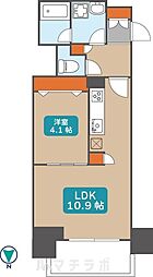 プレサンス広小路通葵 6階1LDKの間取り