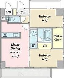 エスペランサ泉 2階2LDKの間取り