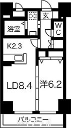 プランドールナカムラ 14階1LDKの間取り