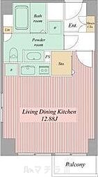 ミュプレ矢場町 12階ワンルームの間取り