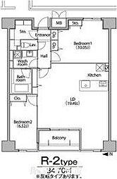 グラン・アベニュー 栄 14階2LDKの間取り