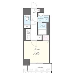 レジデンスユウキ 4階1Kの間取り