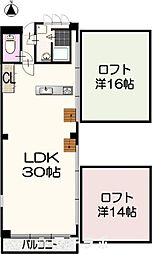 メゾン代官町 ワンルームの間取図画像