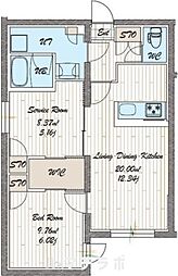 名古屋市千種区内山2丁目マンション 1SLDKの間取図画像
