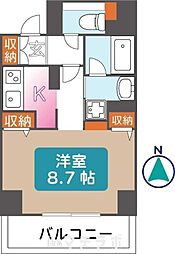 CASSIA車道 1Kの間取図画像