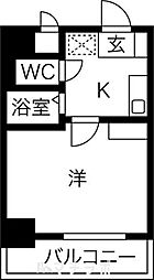 ヒルズ千種 1Kの間取図画像
