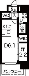 メイクスWアート上前津V 1DKの間取図画像