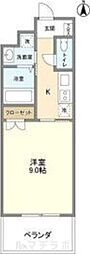 エルメディオ千種 1Kの間取図画像