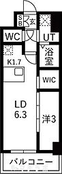 メイクスアート浄心 1LDKの間取図画像