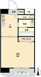 エクセルシオール栄 1DKの間取図画像