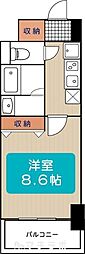 レジディア高岳 1Kの間取図画像