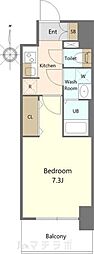 S-RESIDENCE亀島駅前ascent 1Kの間取図画像